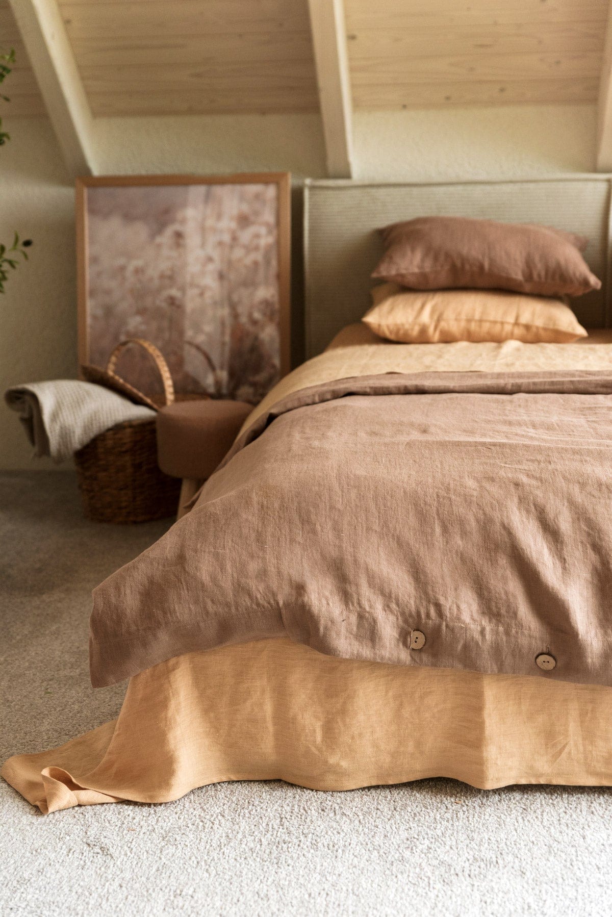 AmourLinen Linen duvet cover Linen duvet cover in Rosy Brown Rosy Brown linen duvet cover | AmourLinen