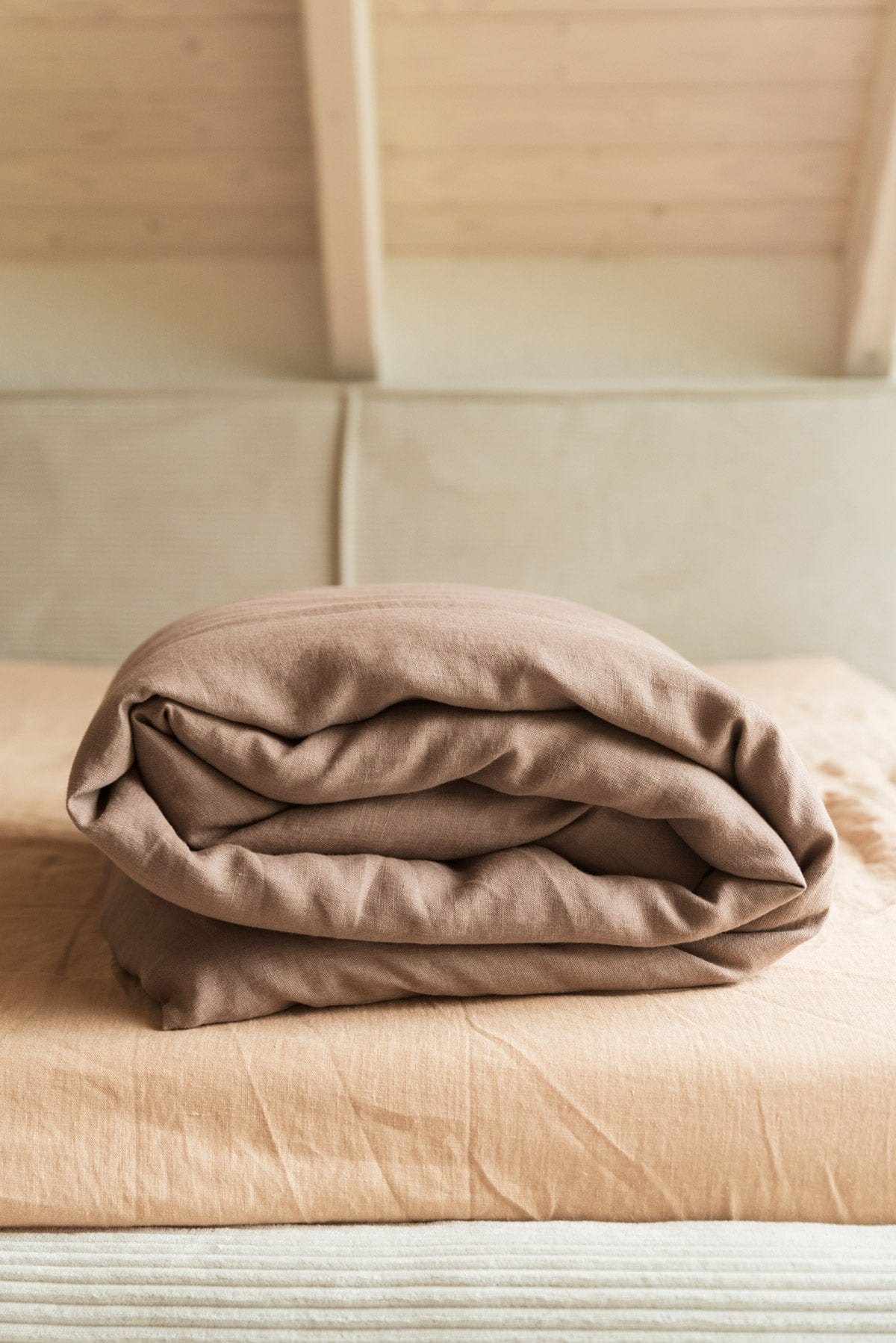 AmourLinen Linen duvet cover Linen duvet cover in Rosy Brown Rosy Brown linen duvet cover | AmourLinen