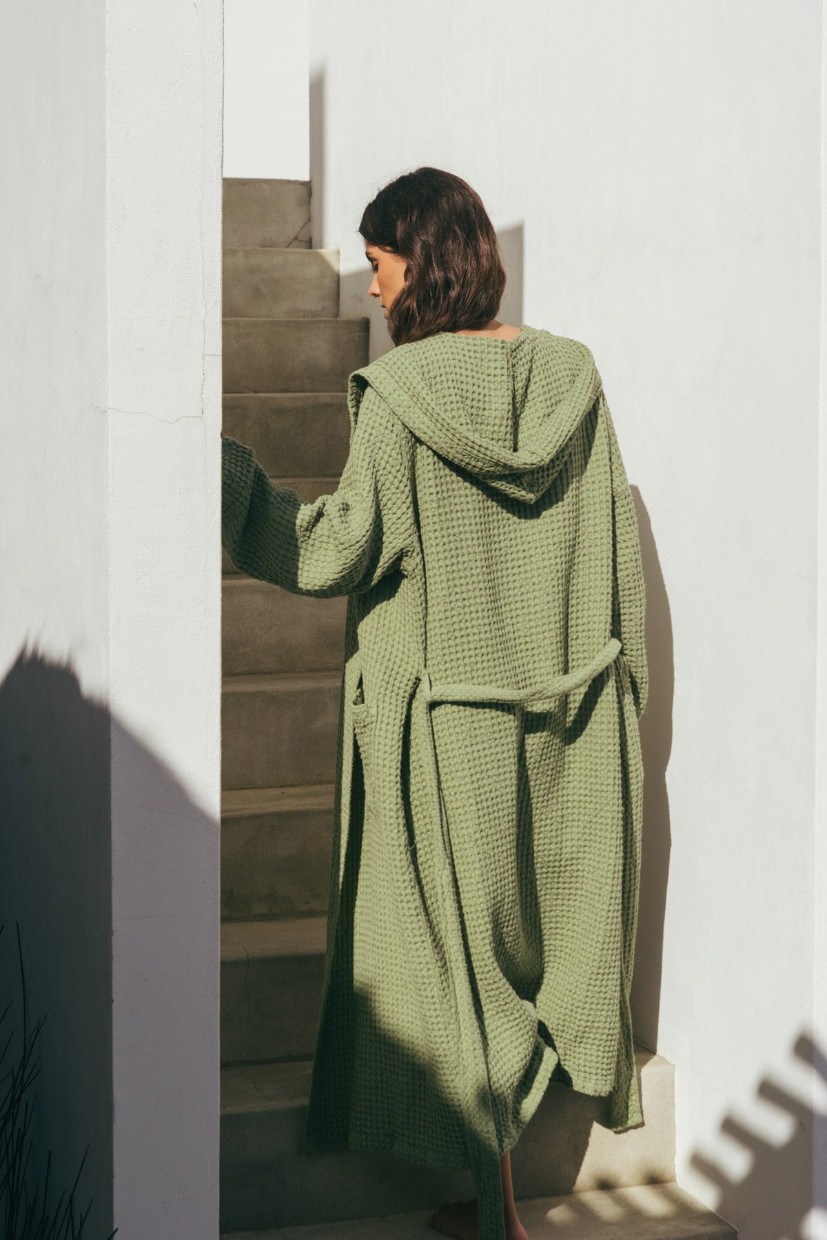 Waffle linen bathrobe Snuggle