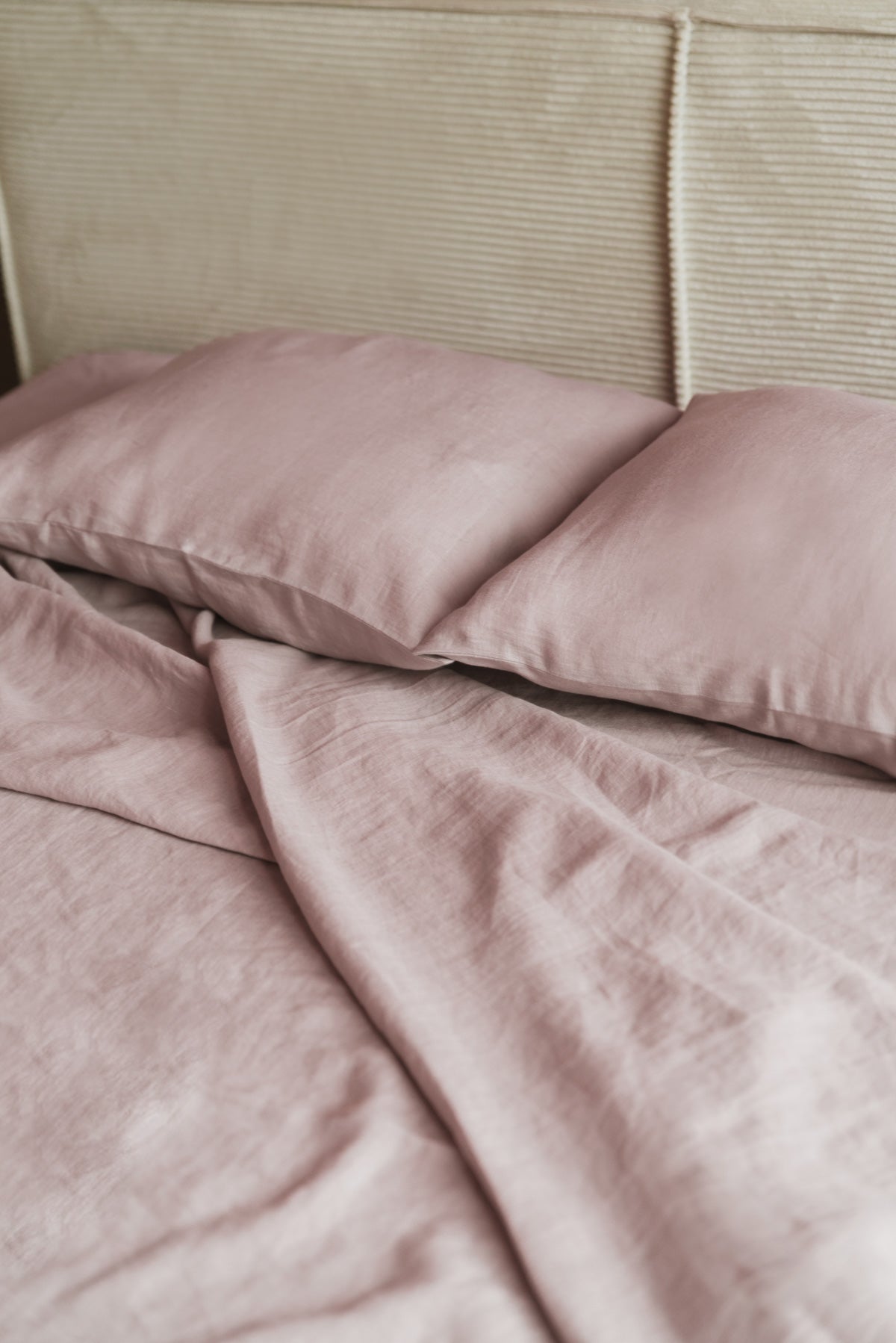 Linen flat sheet - US Queen/ Dusty Rose