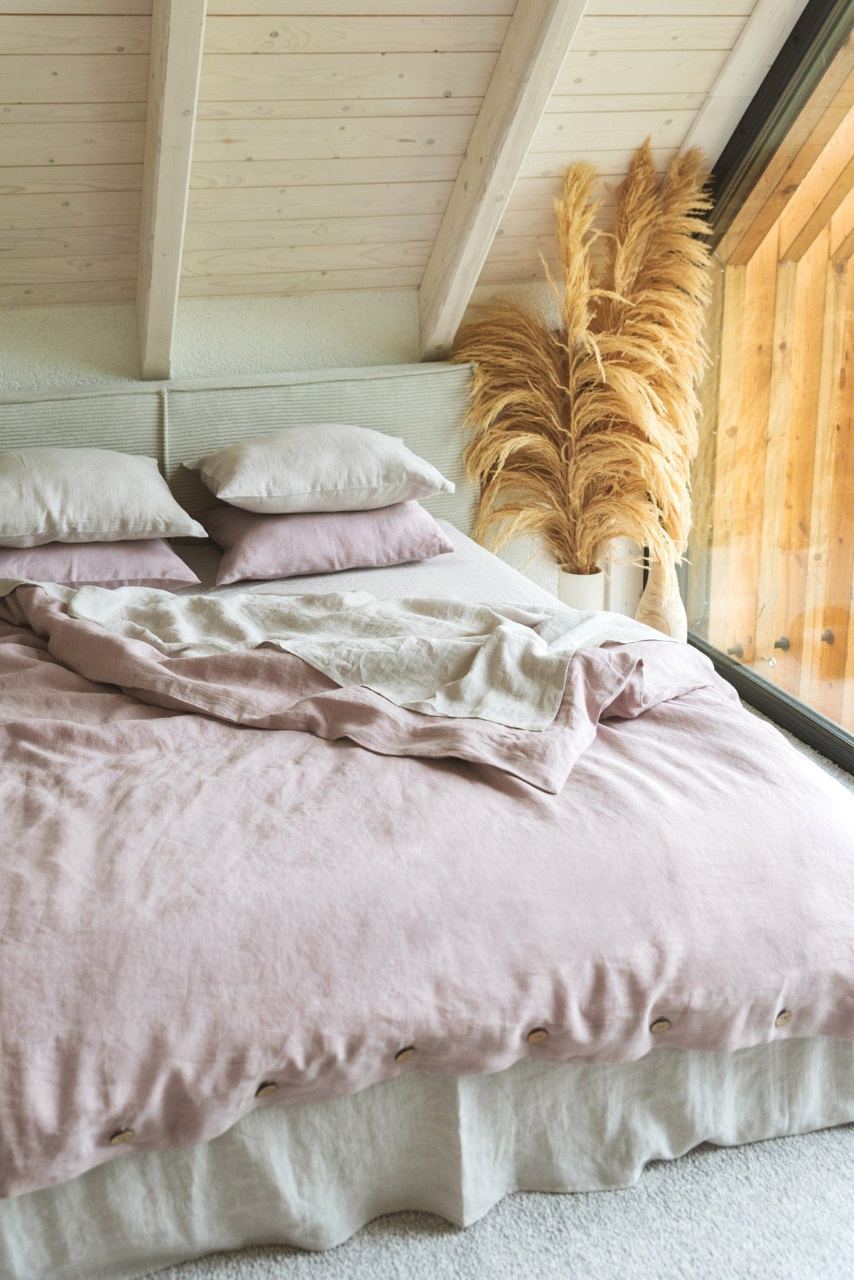 AmourLinen Linen duvet cover Linen duvet cover in Dusty Rose Dusty Rose linen duvet cover | AmourLinen