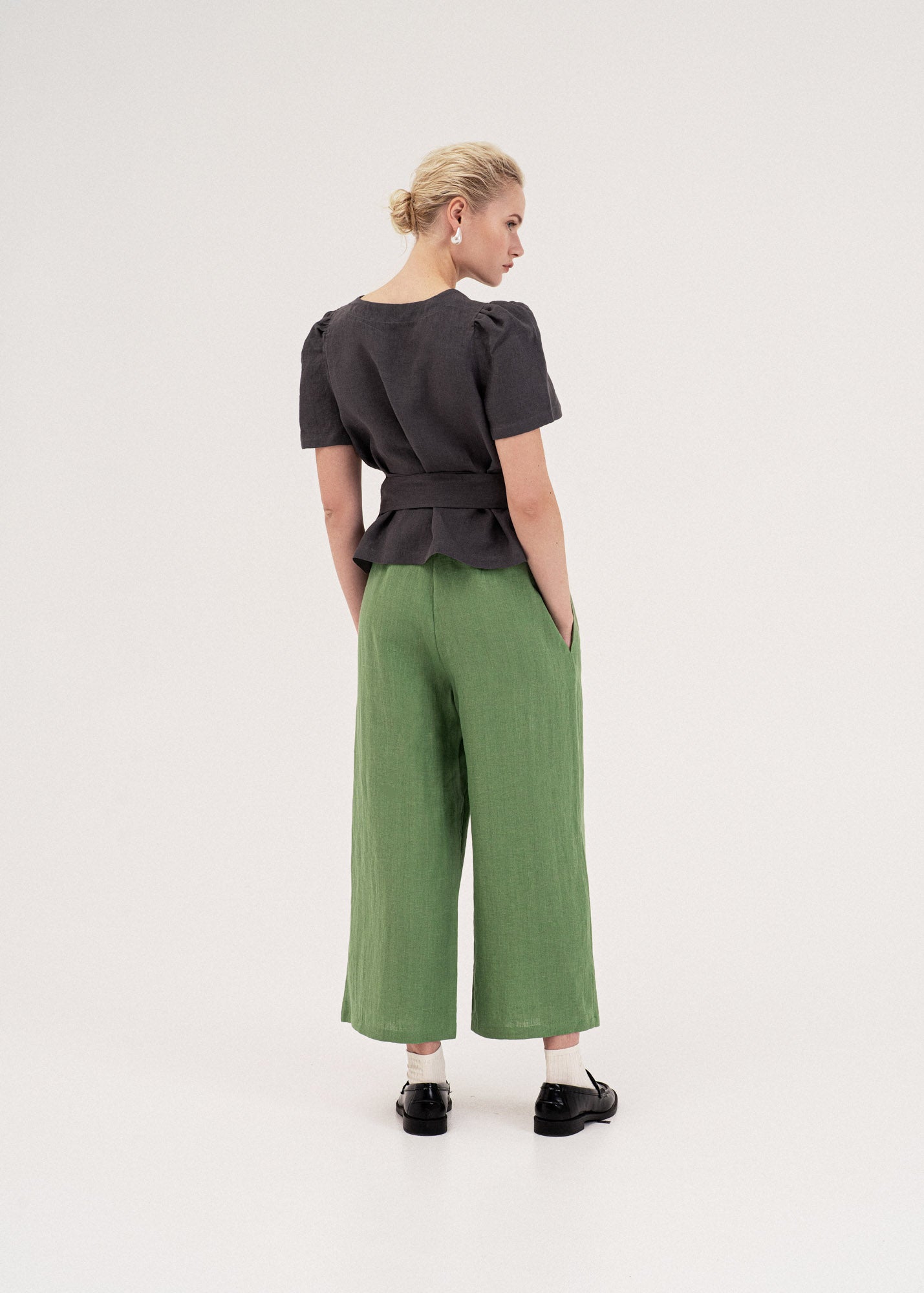 Linen Pants For Women | AmourLinen | Wide Linen Pants