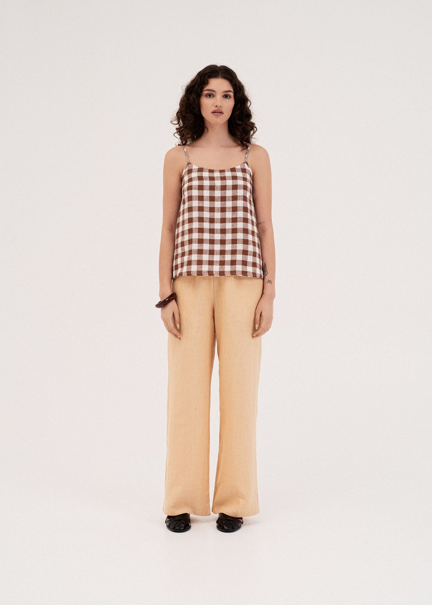 捕*虜様 ANCELLM 26ss 100/S LINEN TUCK SLACK Linen Pants | AmourLinen | Linen Clothing