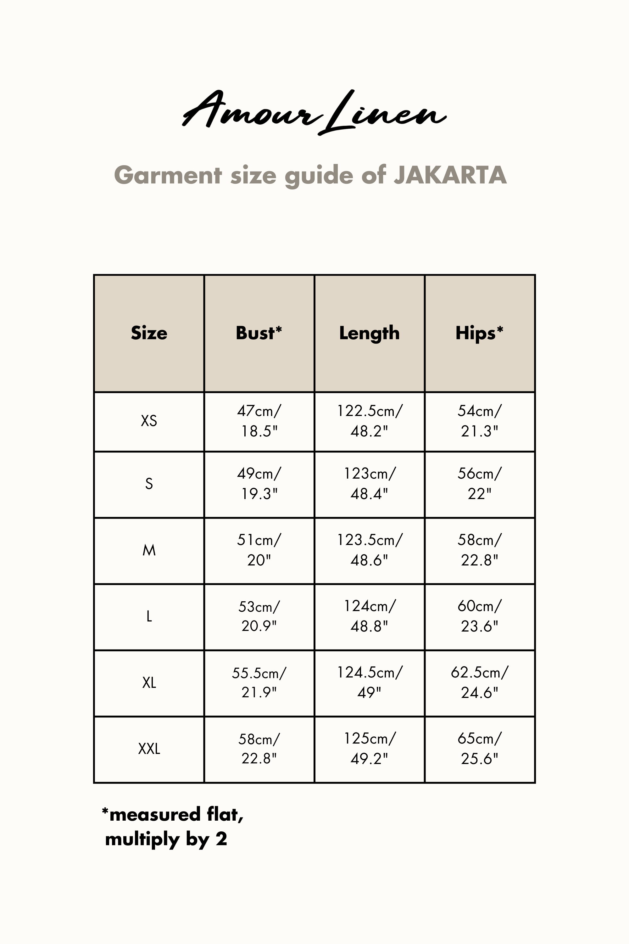 Size Chart  SOE Jakarta
