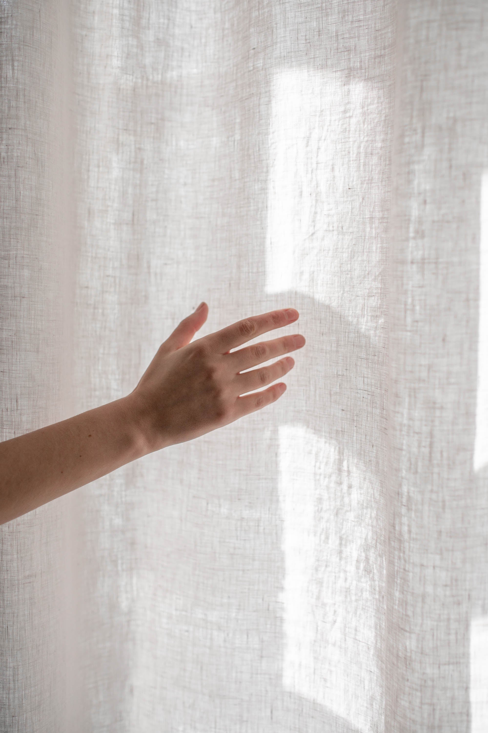 Rod pocket linen curtain in Cream