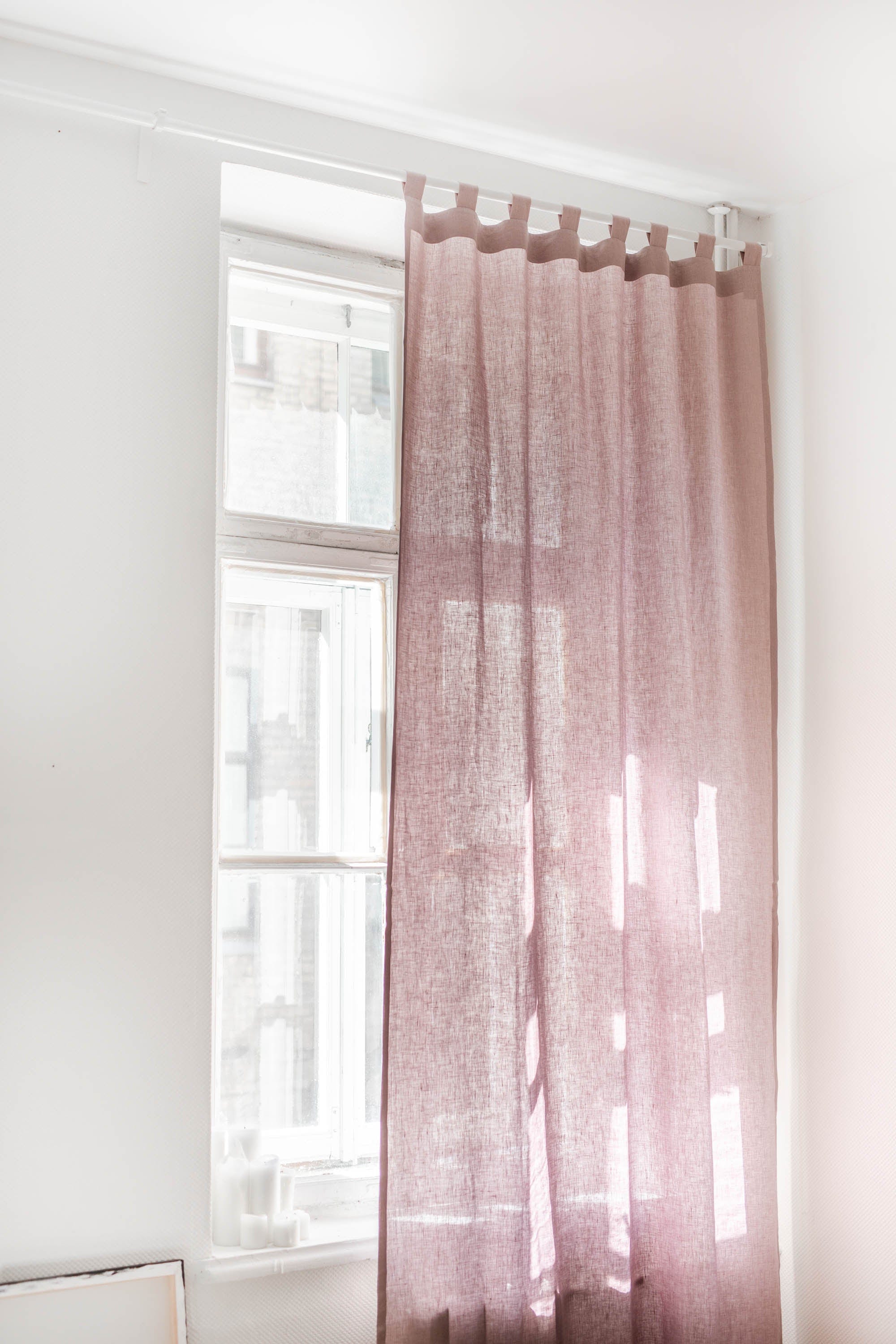 AmourLinen Linen curtains 91x100" / 230x254cm / Dusty Rose Tab top linen curtain - 91x100" / 230x254cm / Dusty Rose Tab top linen curtain - 91x100" / 230x254cm / Dusty Rose