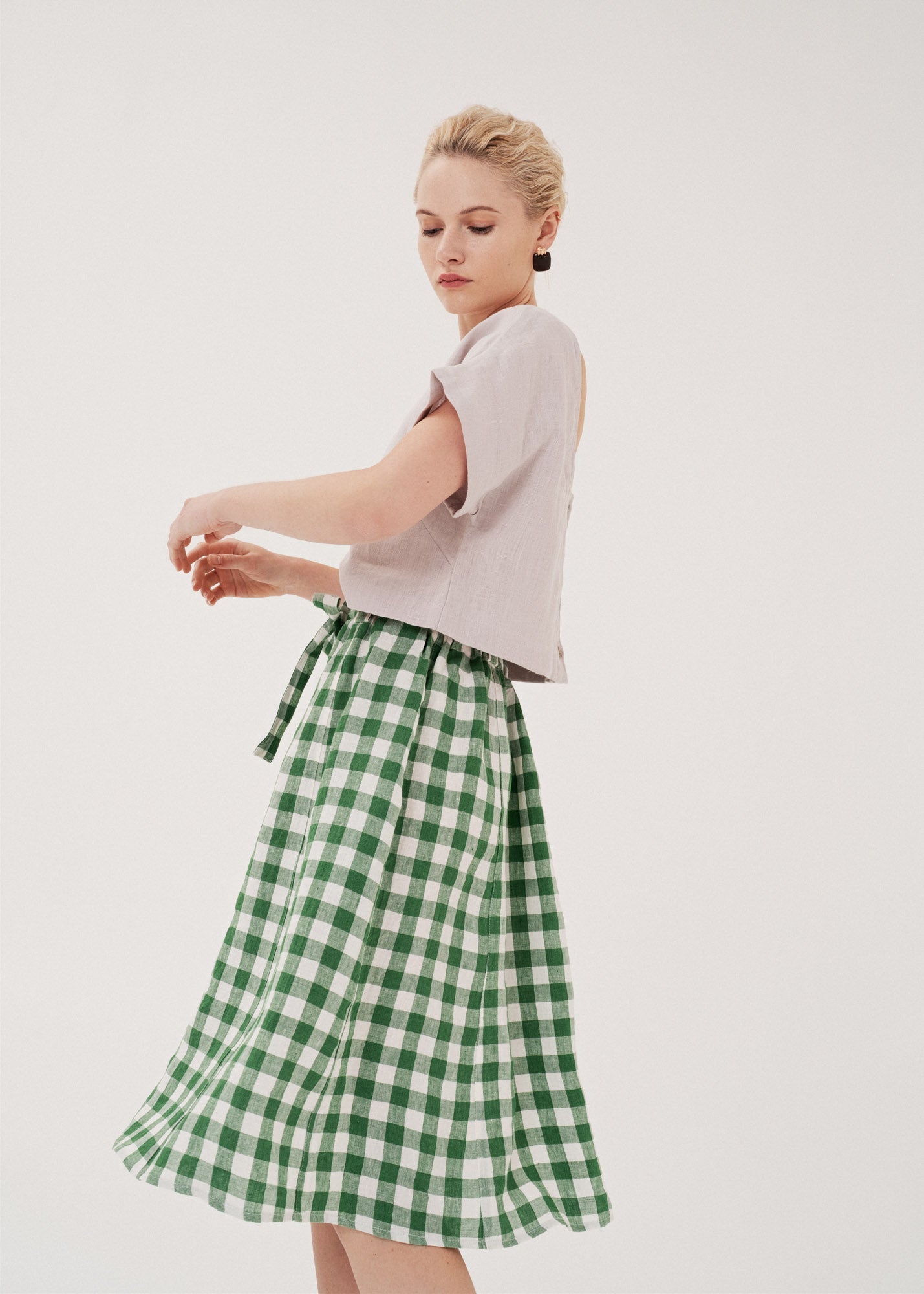 AmourLinen Linen skirt Bergen mid-length linen skirt Linen Skirt BERGEN | AmourLinen | Linen Clothing