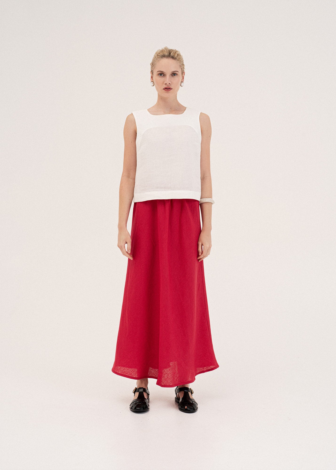 AmourLinen Linen dress Lucia classic sleeveless linen top Lucia classic sleeveless linen top
