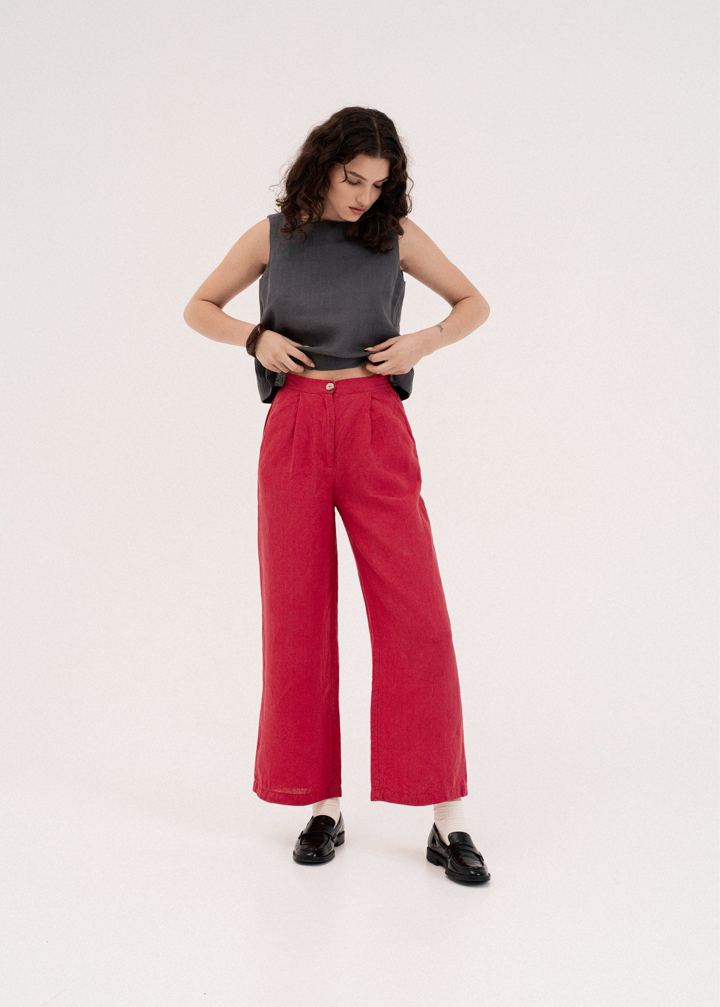 AmourLinen Linen dress Lydia classic linen pants Lydia classic linen pants