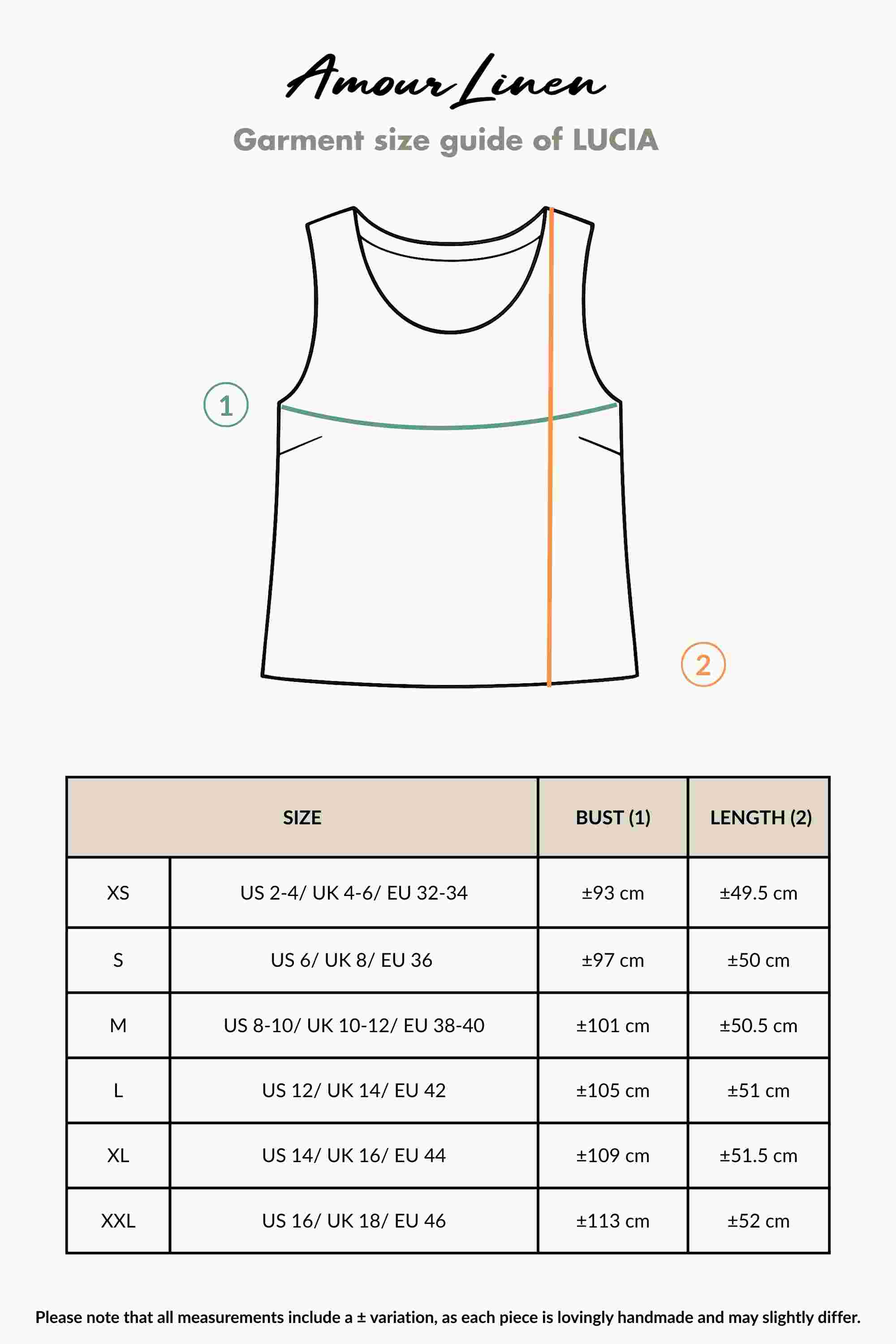 Size Chart (cm)