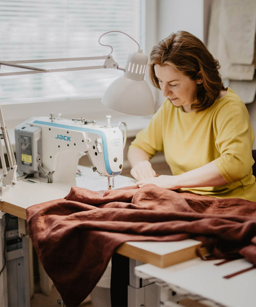 Linen cloth sewn by seamstress 