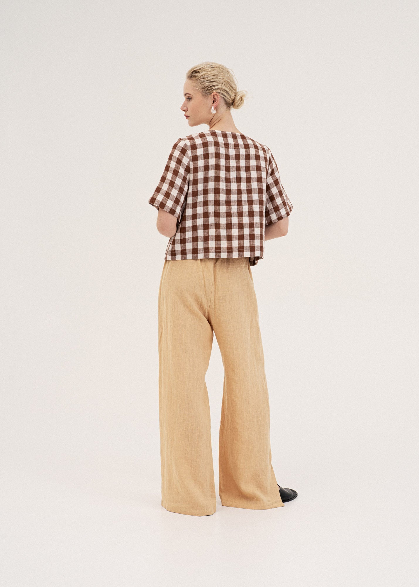 AmourLinen Linen dress Leah wide linen pants with slits Leah wide linen pants with slits