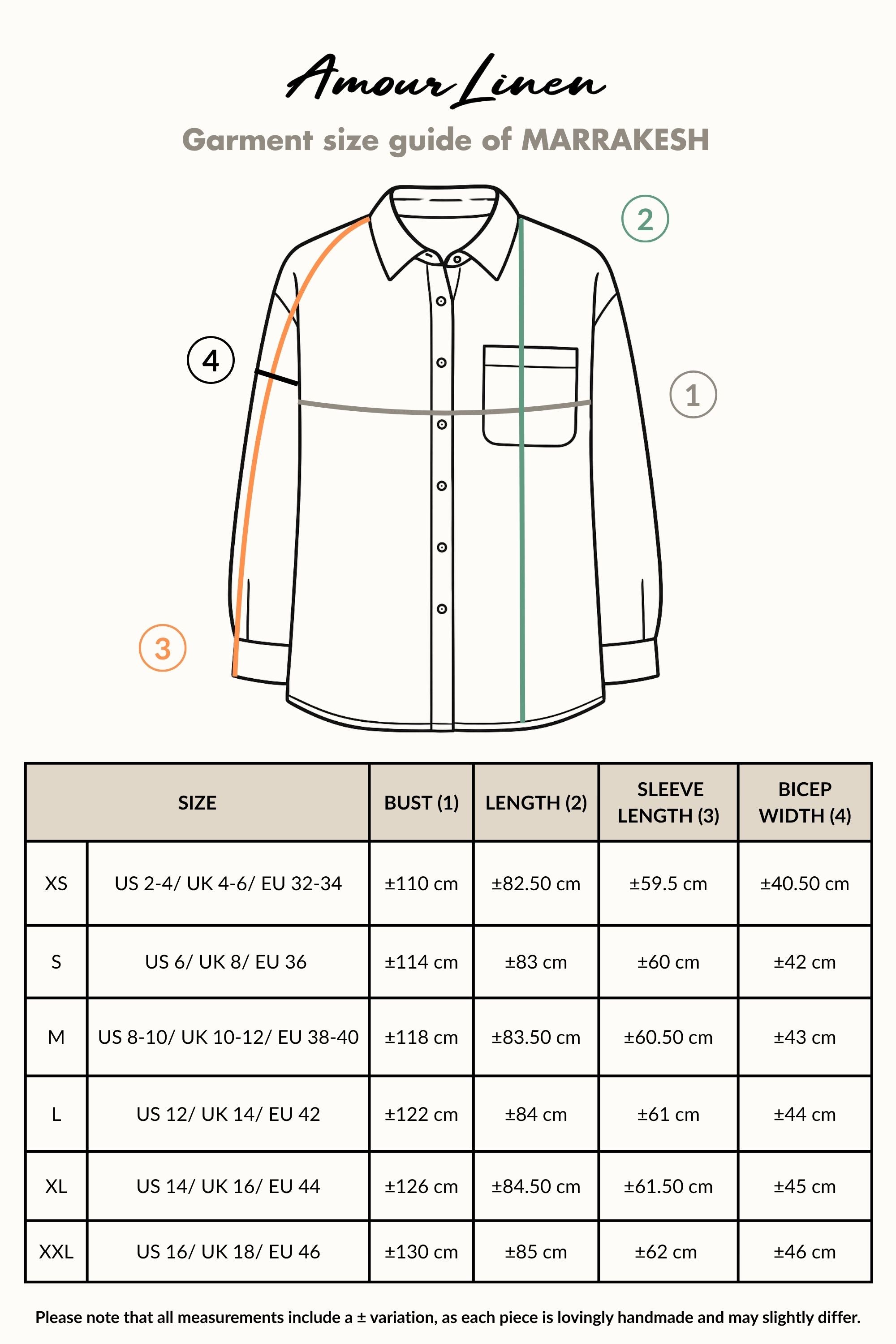 Size Chart (cm)