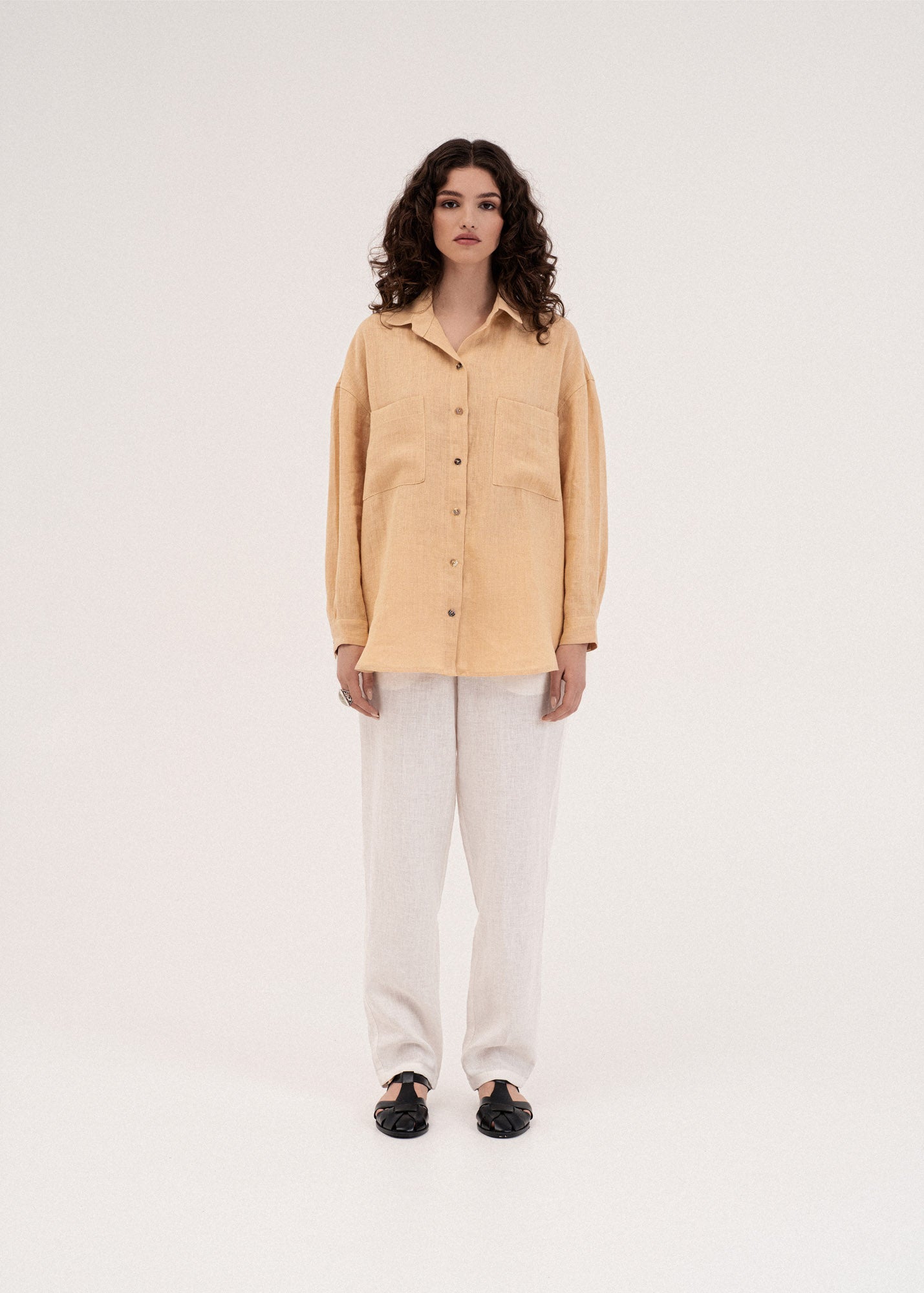 AmourLinen Linen shirt Molly oversized collar linen shirt Molly oversized collar linen shirt