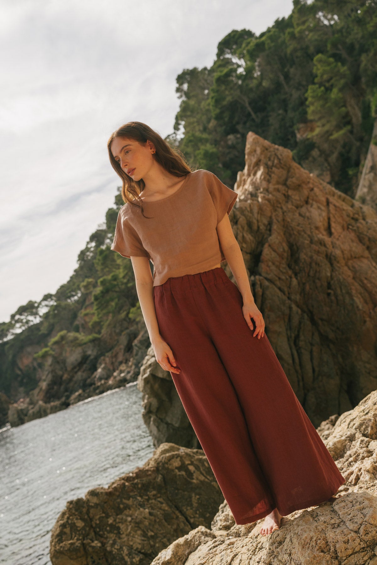 ISABELLA wide linen pants | AmourLinen | Linen Clothing