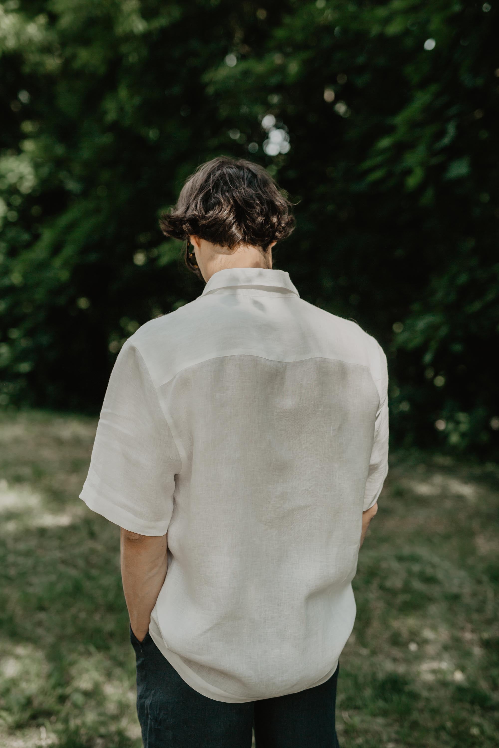 Oversized linen shirt MAGNUS | AmourLinen | Linen Clothing