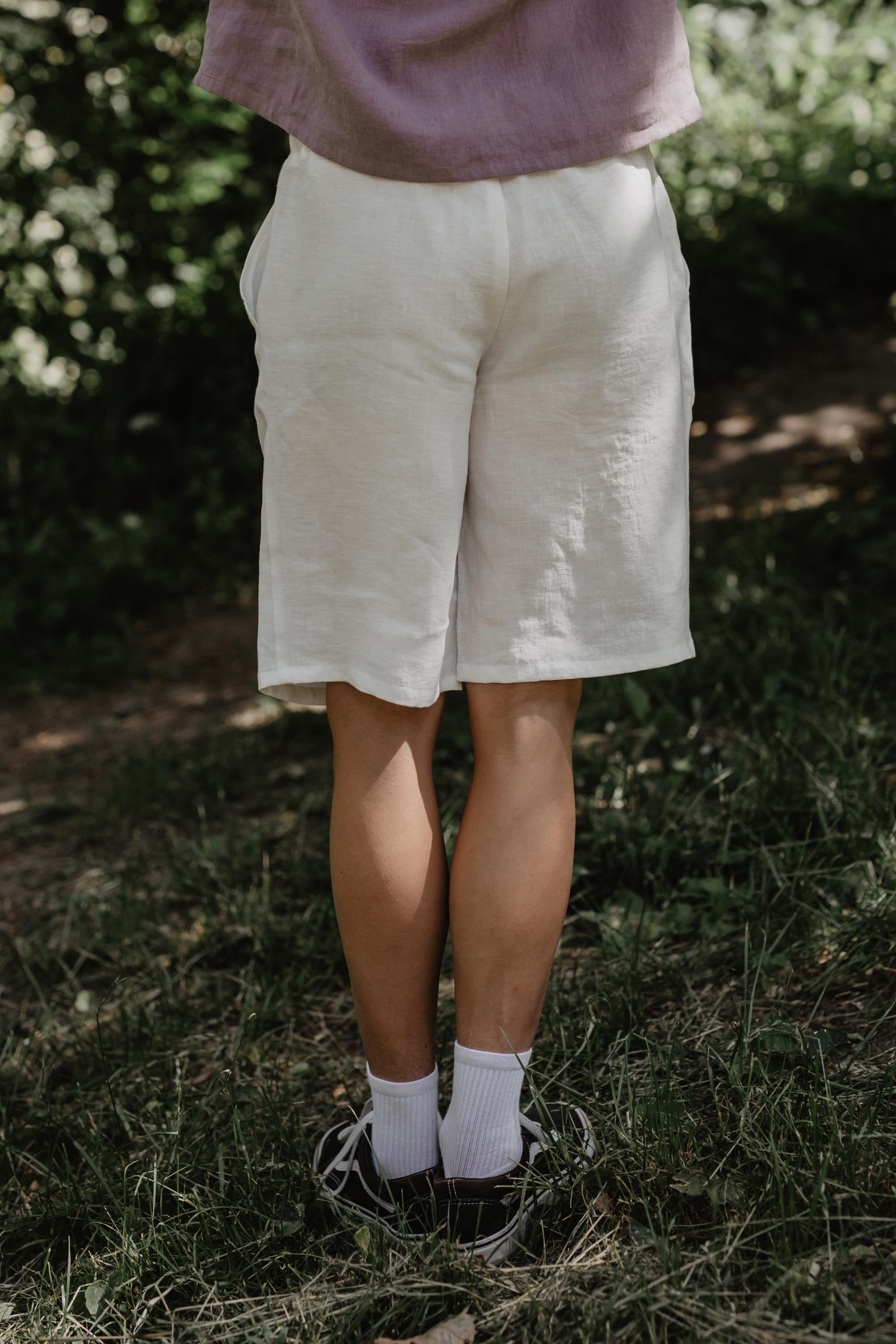 AmourLinen Linen shorts L / White Classic linen shorts HERMES L White Classic linen shorts HERMES L White