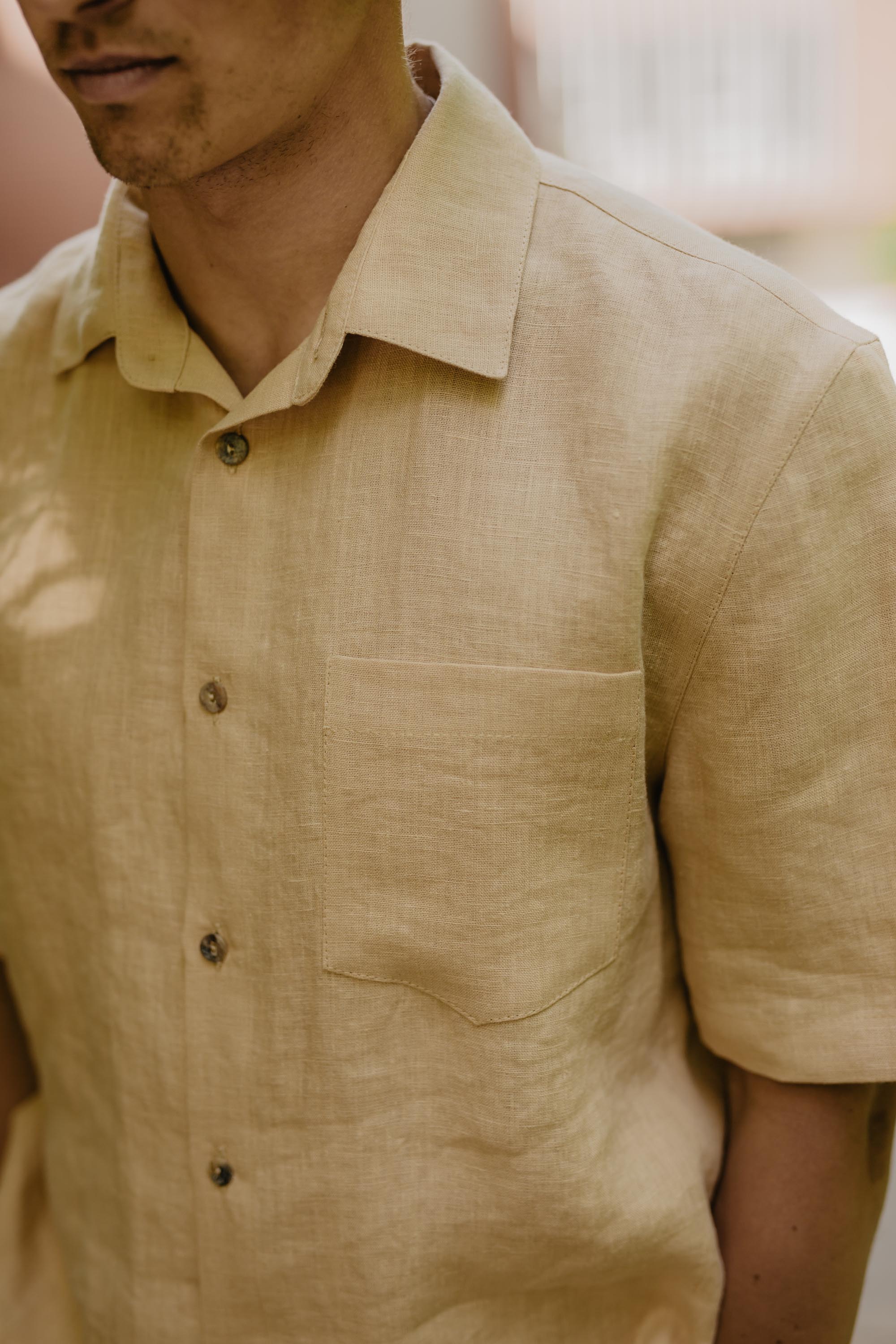 Oversized linen shirt MAGNUS in Mustard