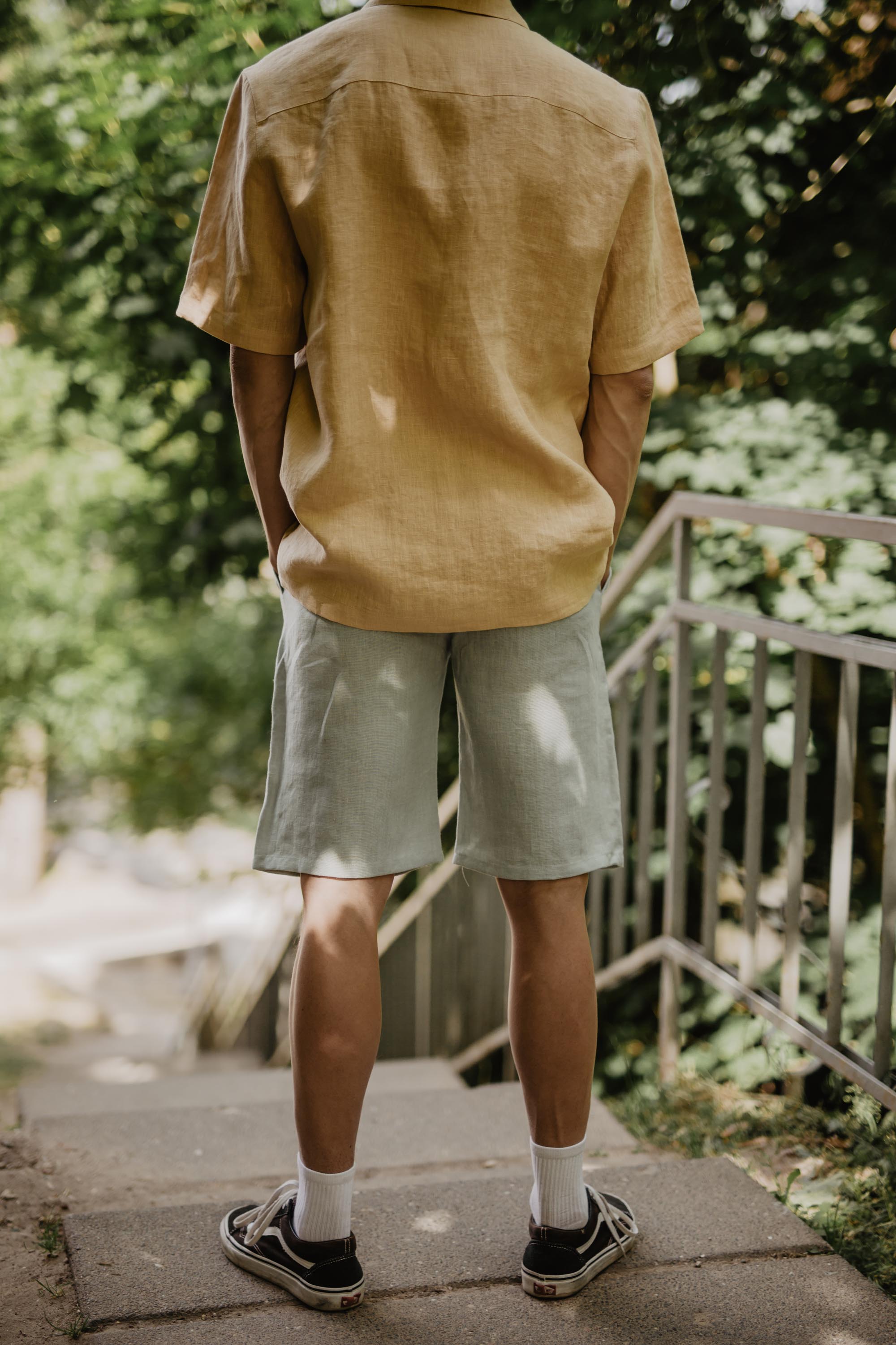 Oversized linen shirt MAGNUS in Mustard