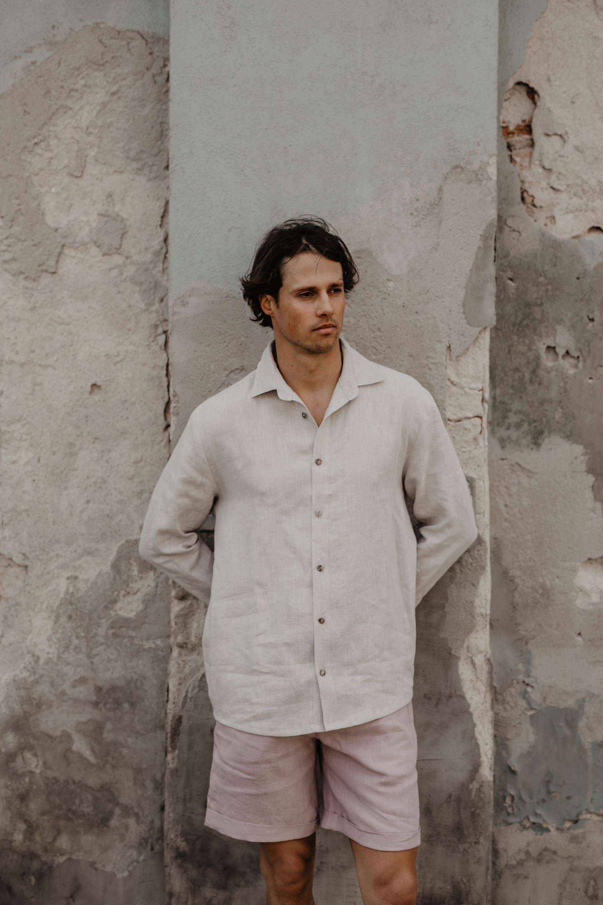 Classic linen shirt HECTOR in Cream