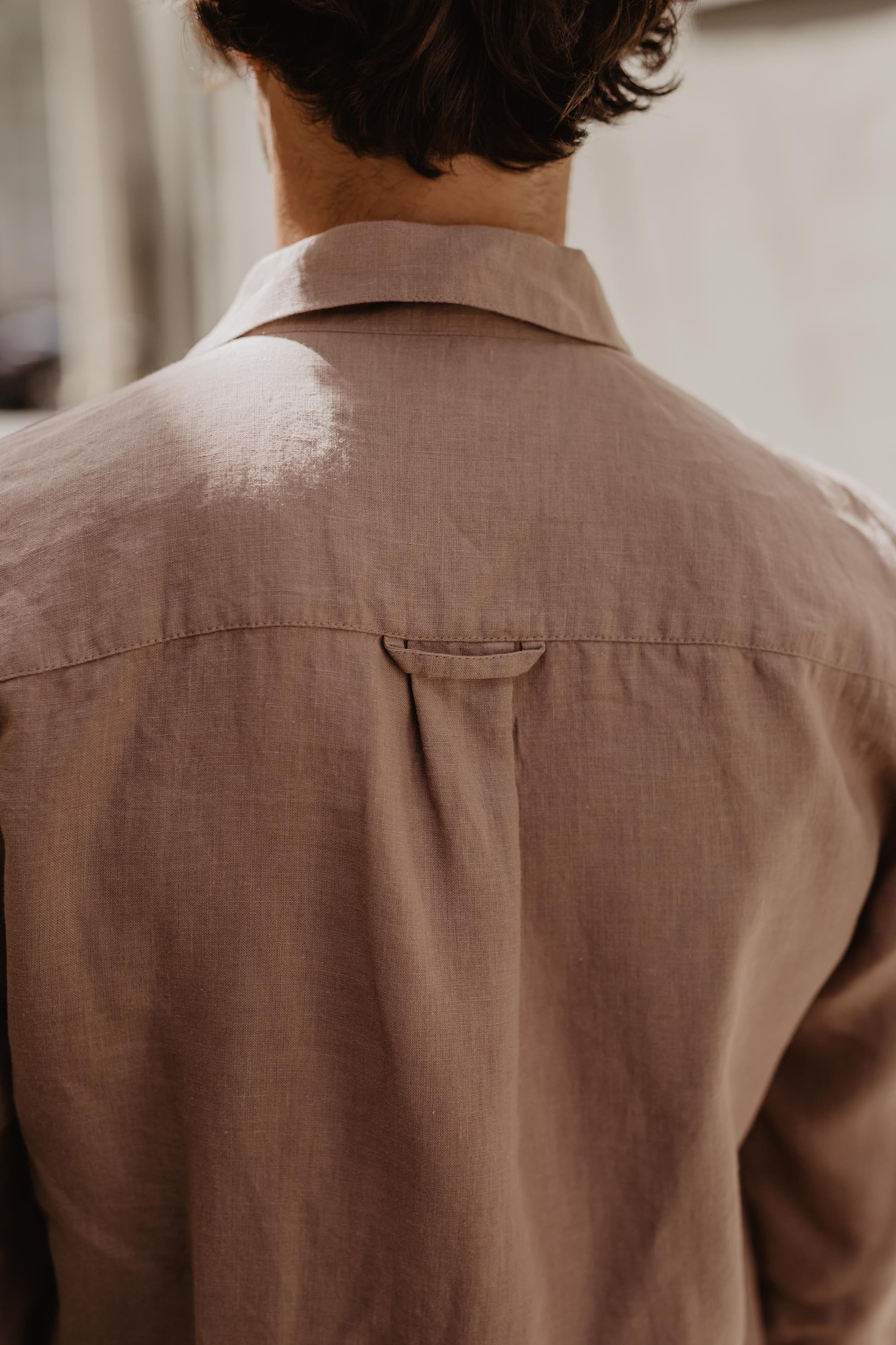 Classic linen shirt HECTOR in Rosy Brown