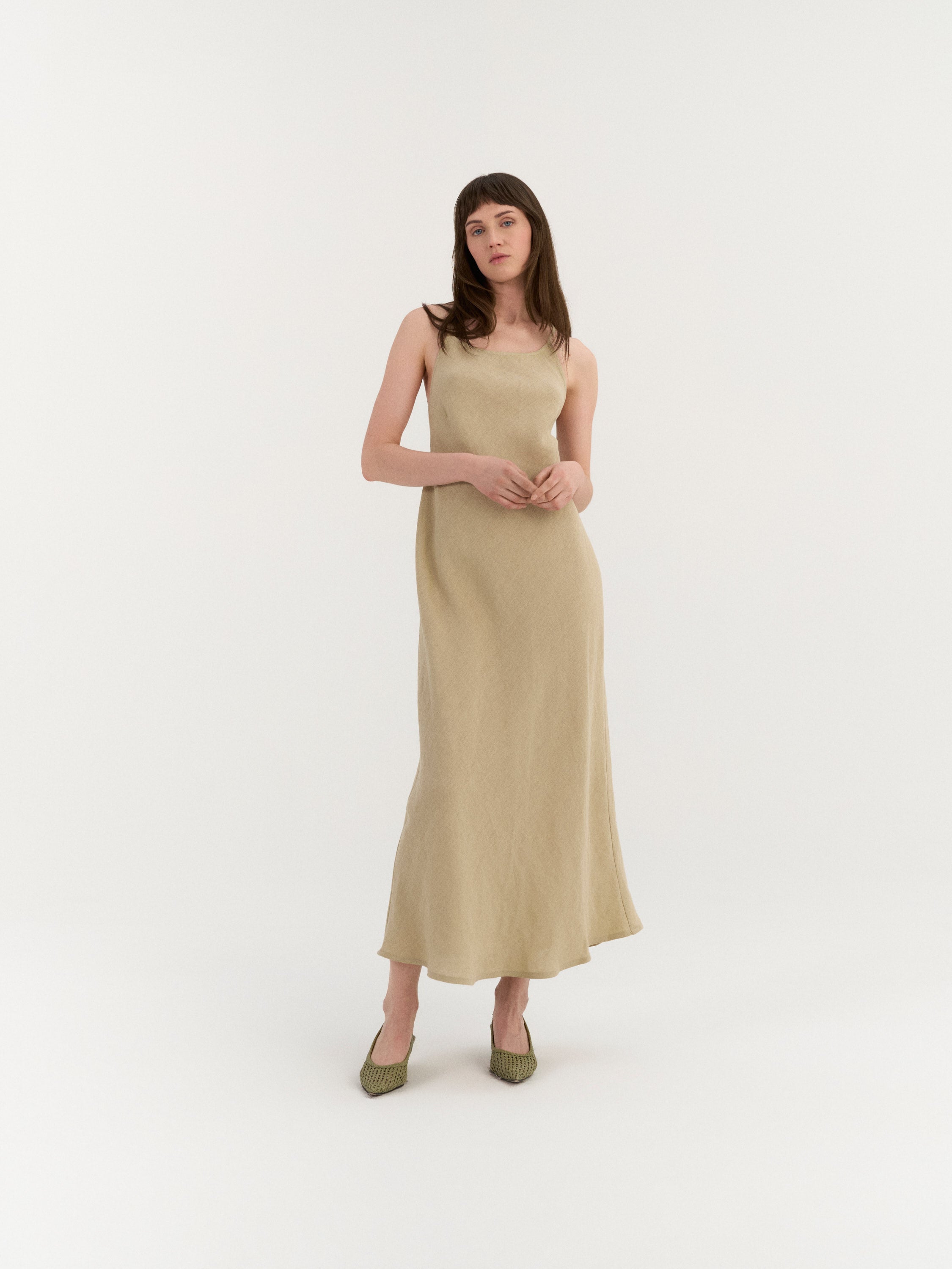 vila midi dress VILA Dress 'VIJustine' female Brown plain colored size M