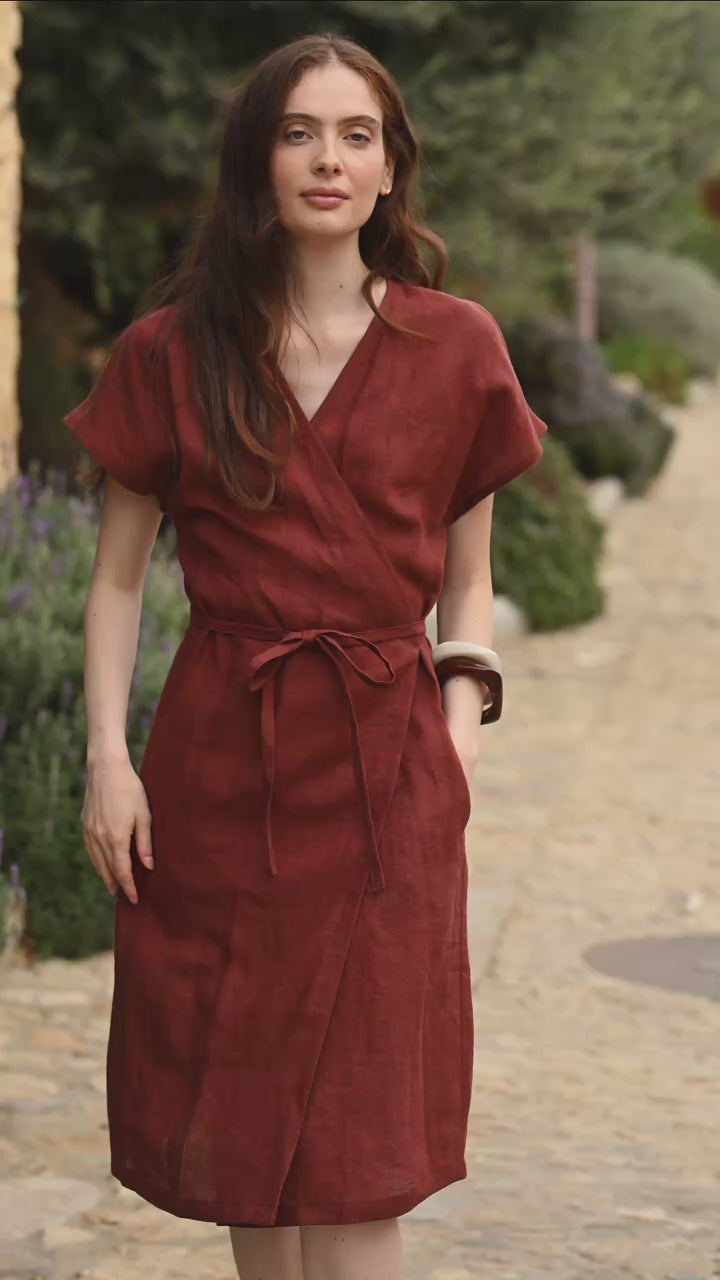 Linen Wrap Dress | AmourLinen