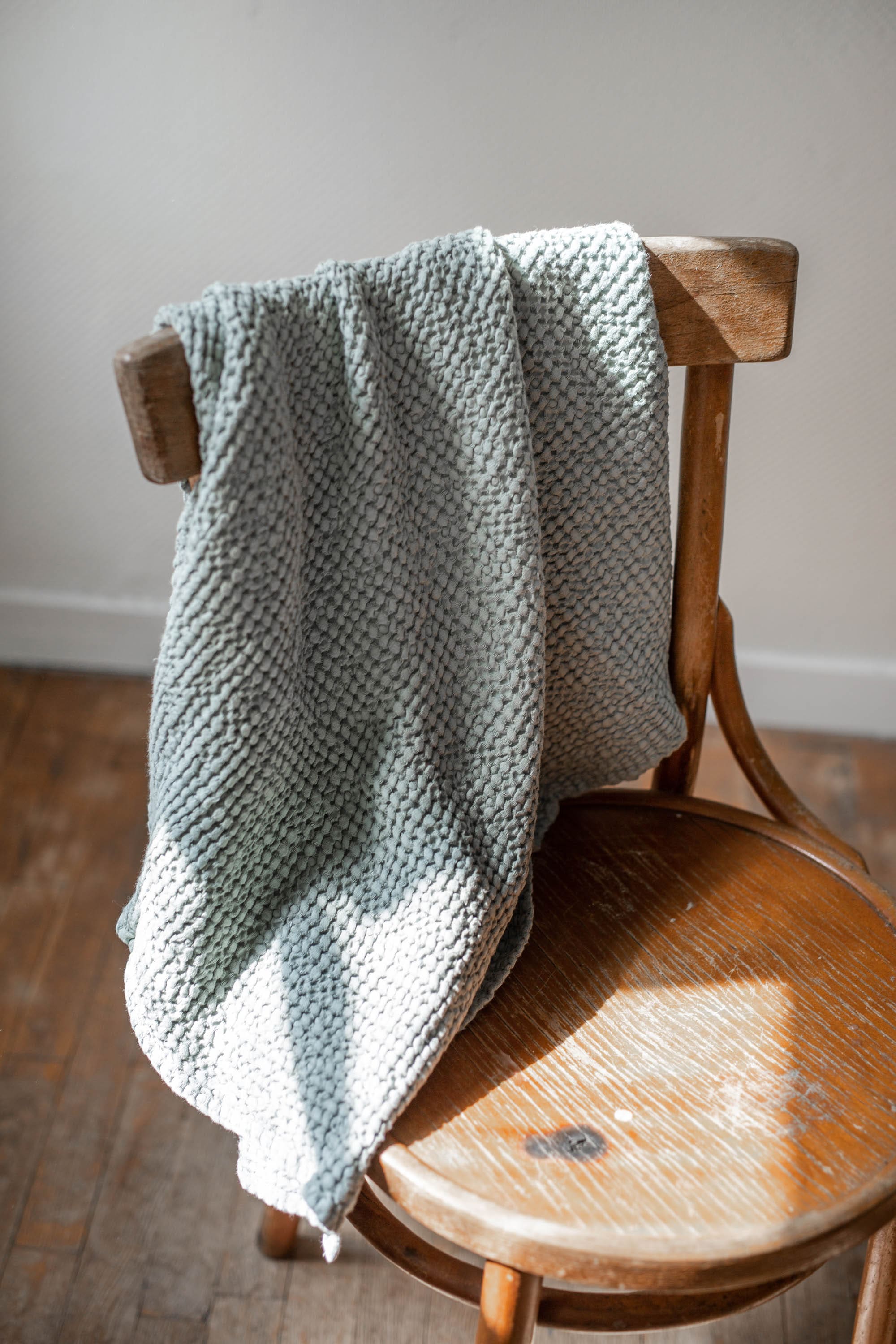 Sage Green Baby Waffle Blanket By AmourLinen