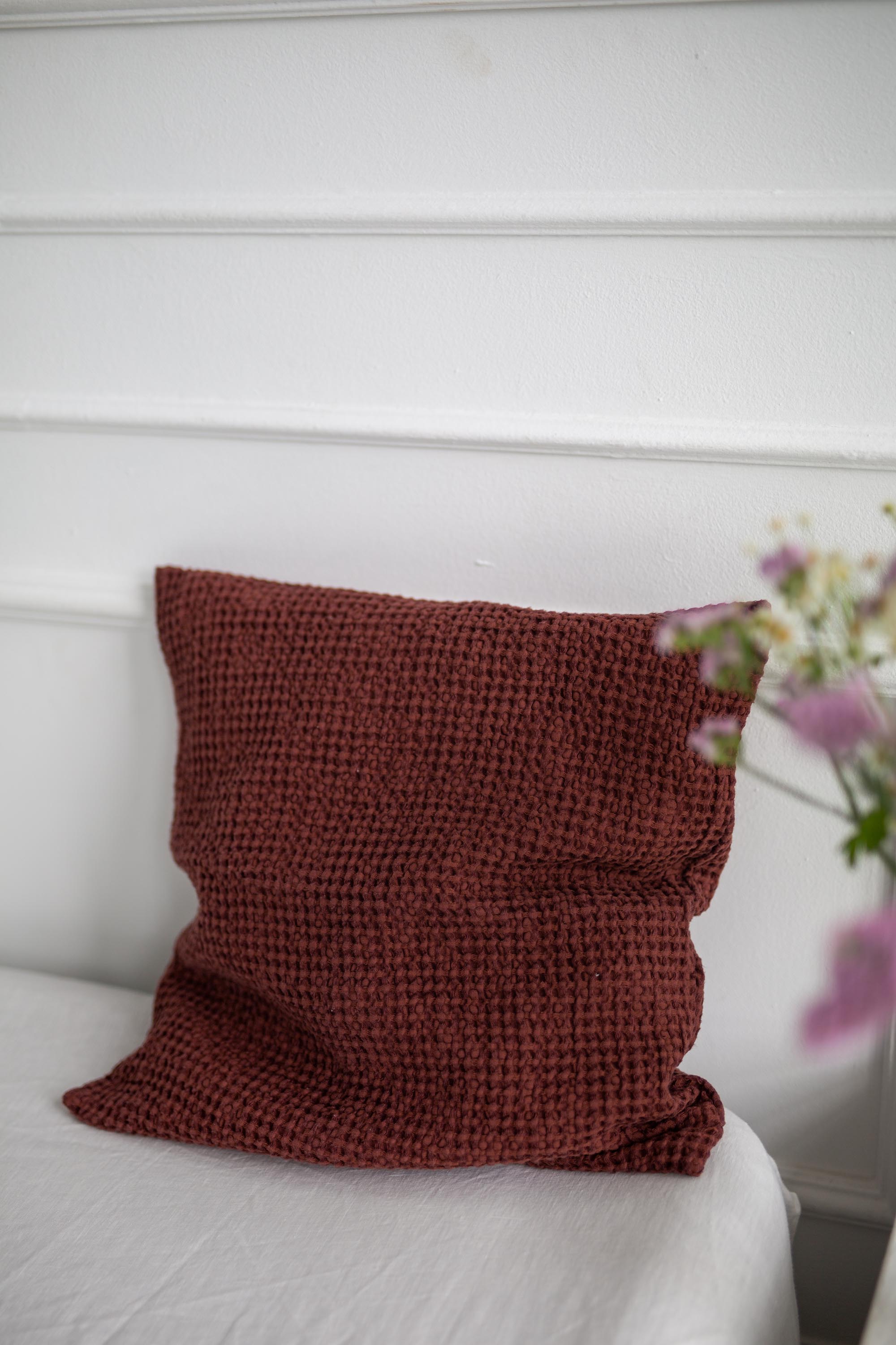 Linen waffle pillowcase