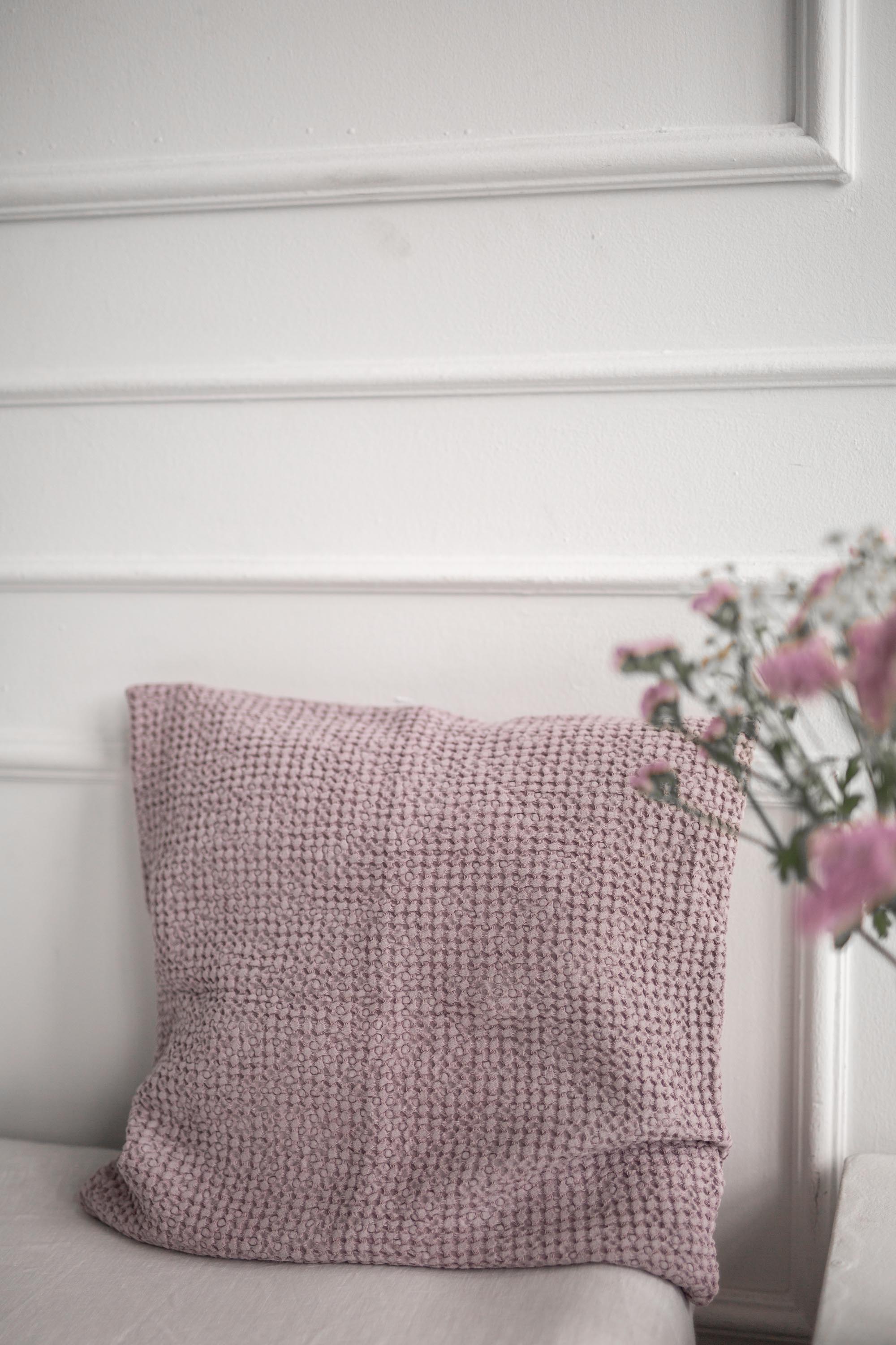 Linen waffle pillowcase