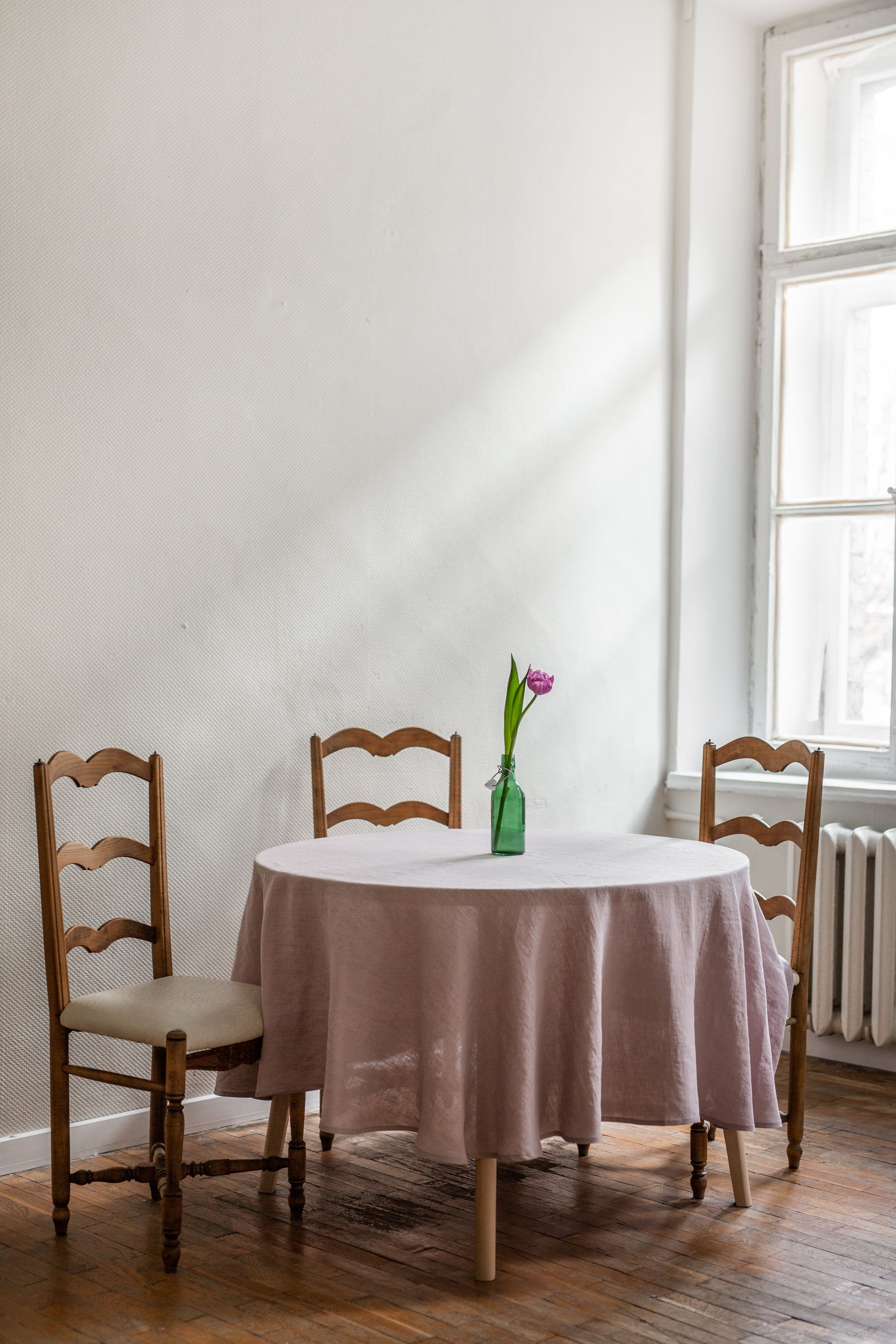 Cotton Candy Linen Round Tablecloth By AmourlInen