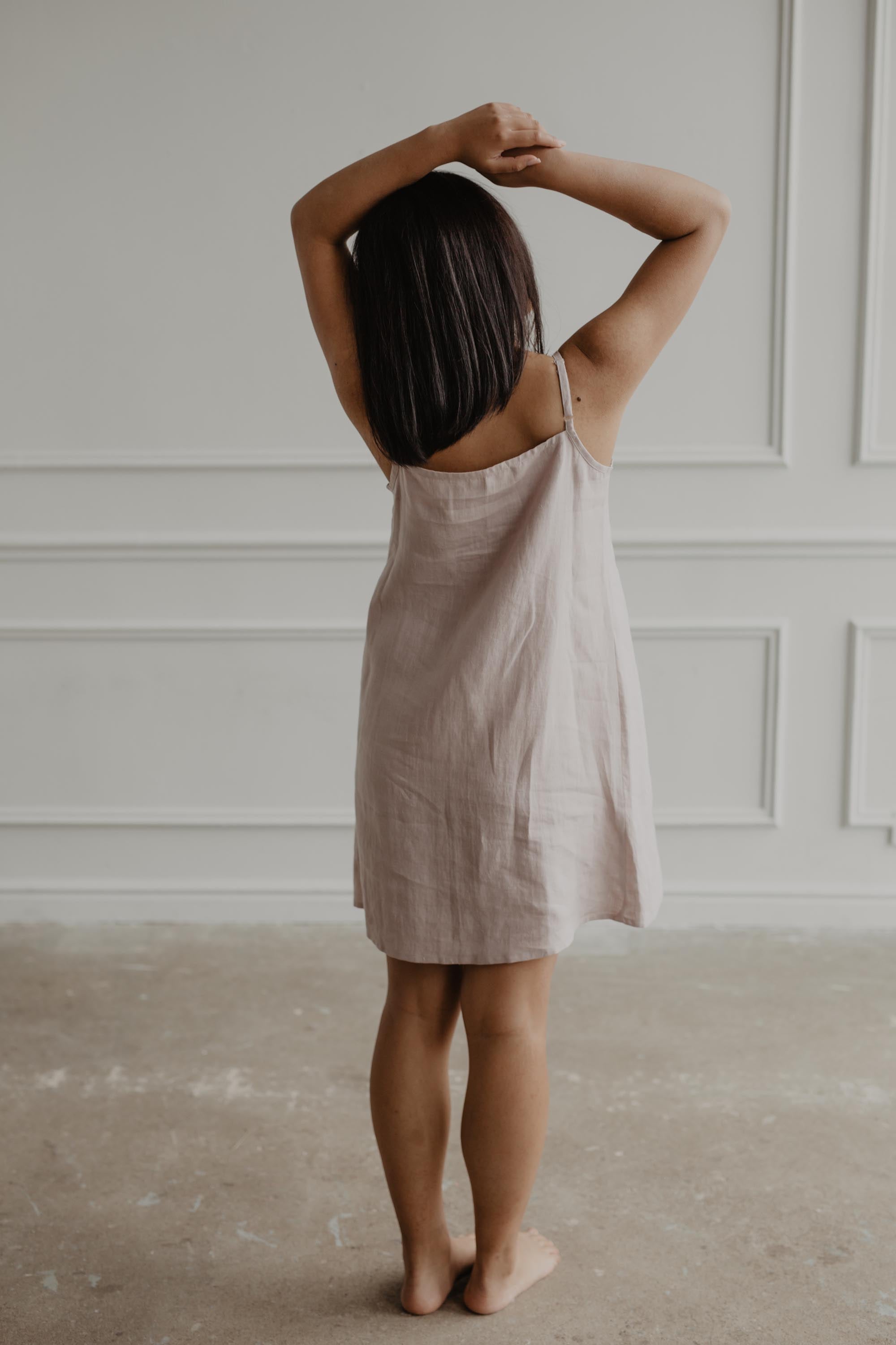 Linen sleep online dress