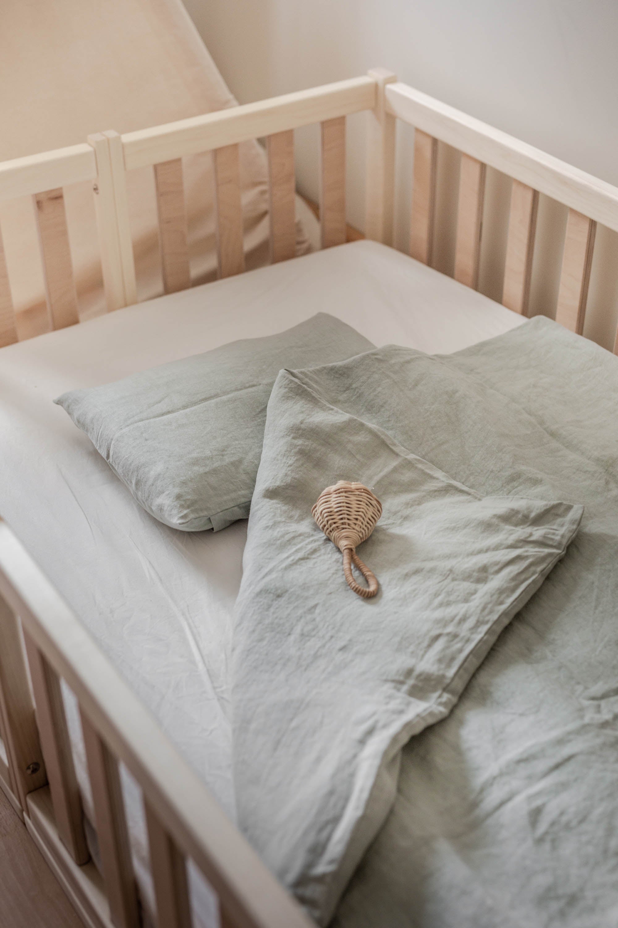 Sage green cot discount bedding