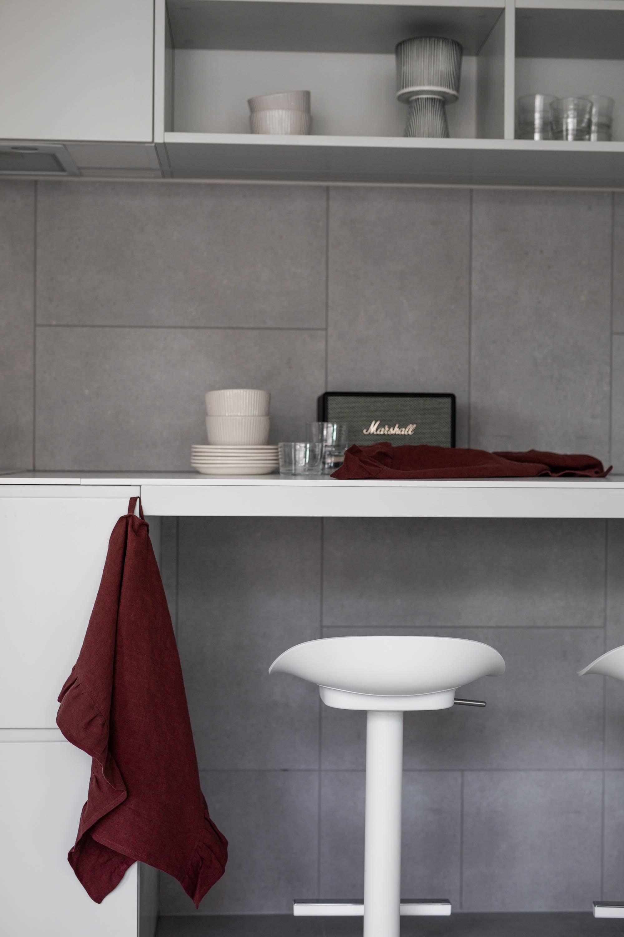 Terracotta Ruffled Linen Tea Towel By AmourLInen