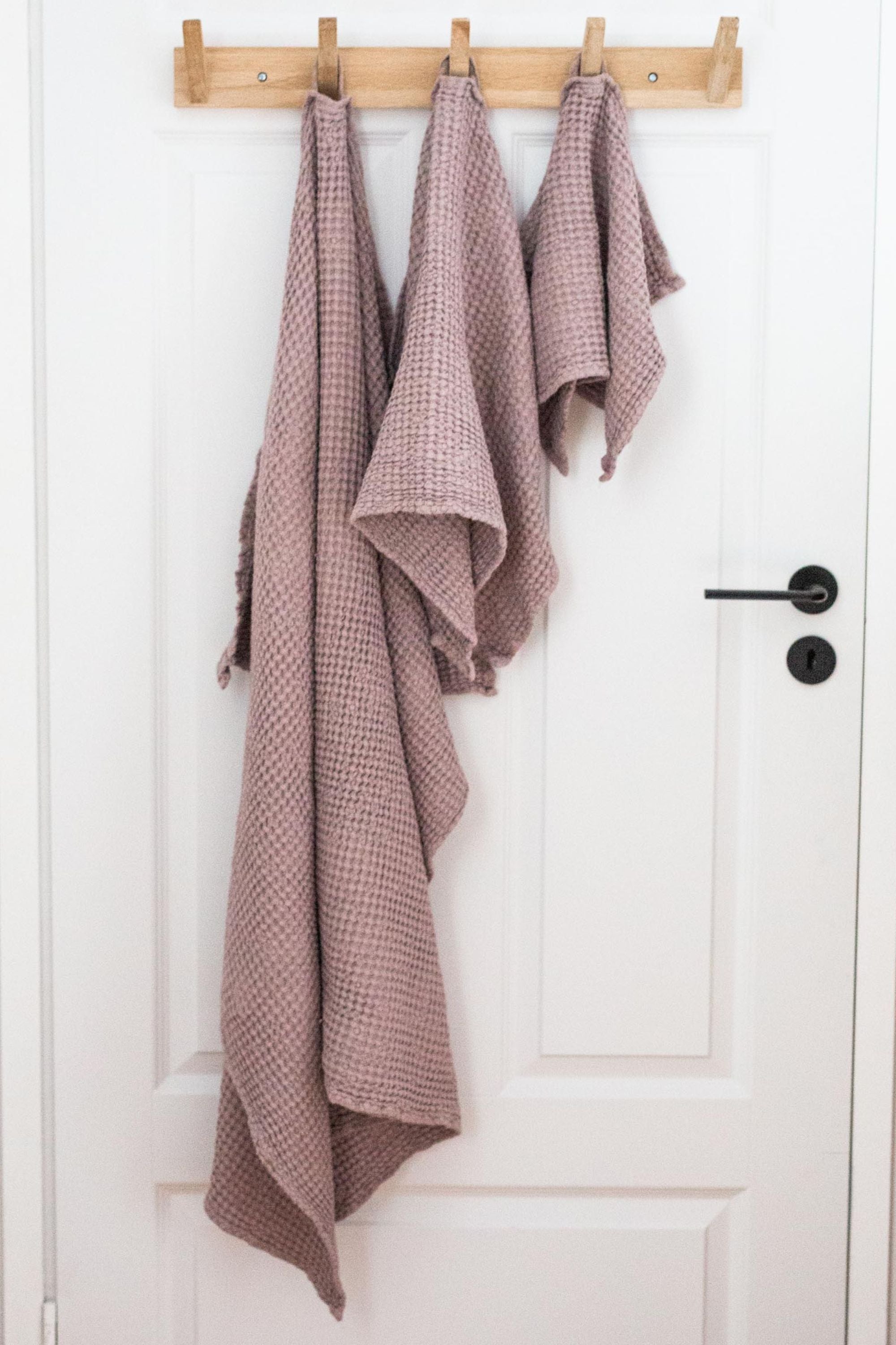 Rosa Linen Bath Towels and Hand Towels Washed Waffle -LinenMe