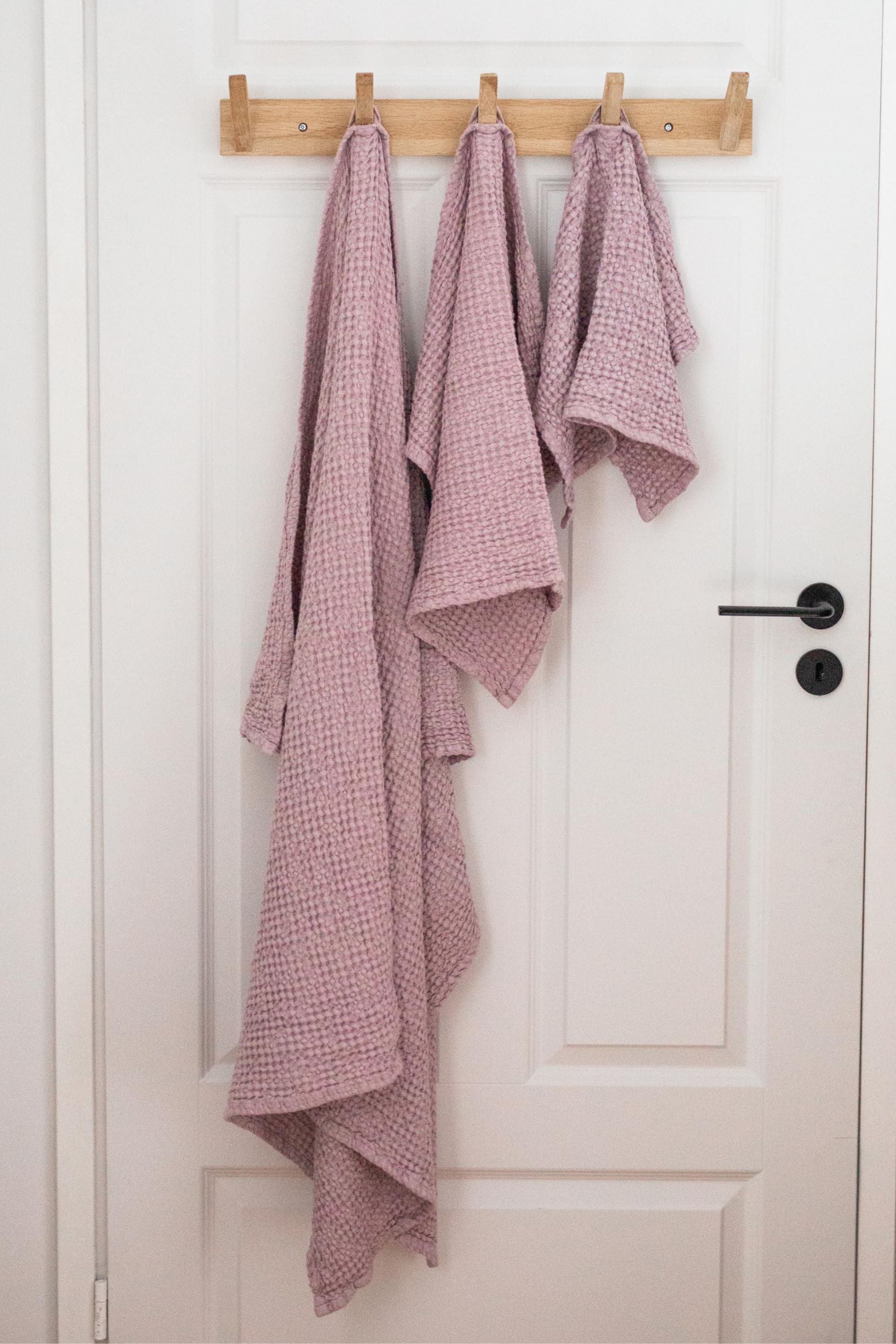 Cotton Candy Linen Waffle Bath Towels By AmourlInen