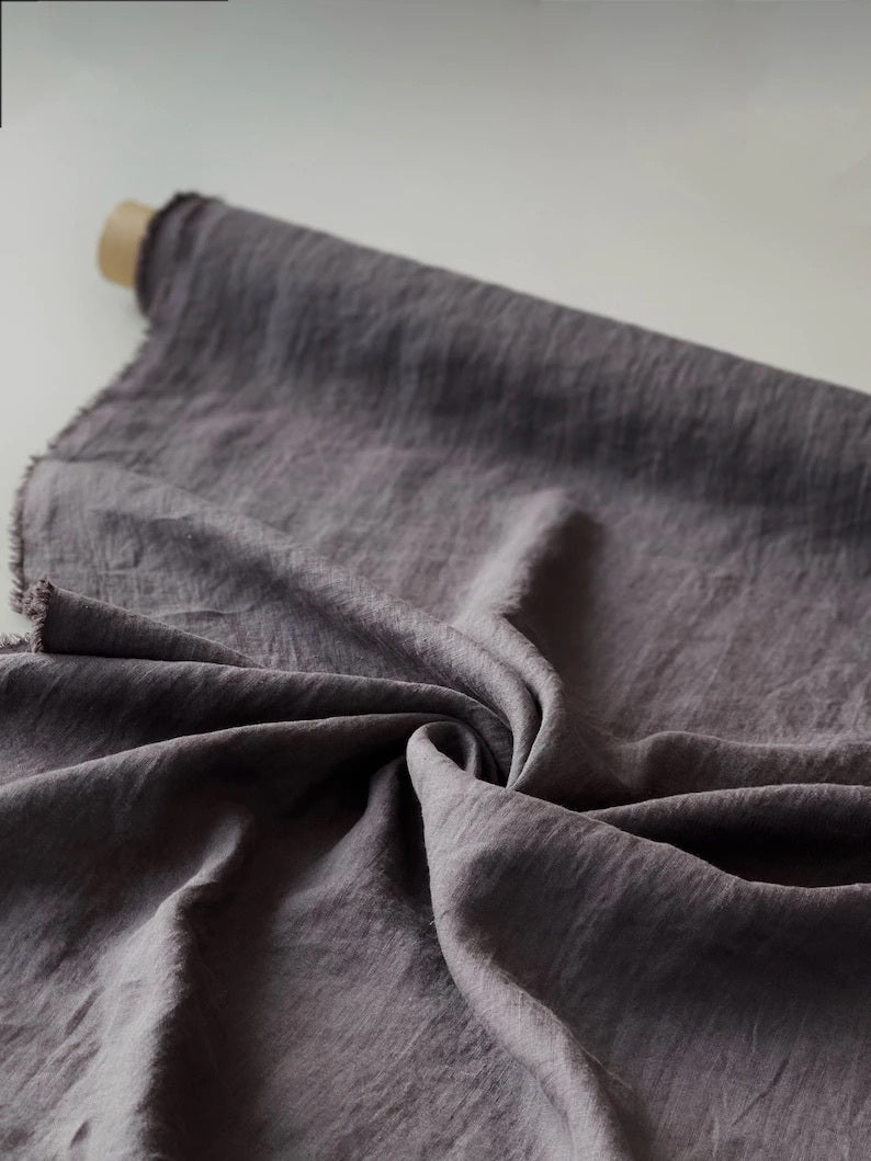 Charcoal Color Linen Fabric