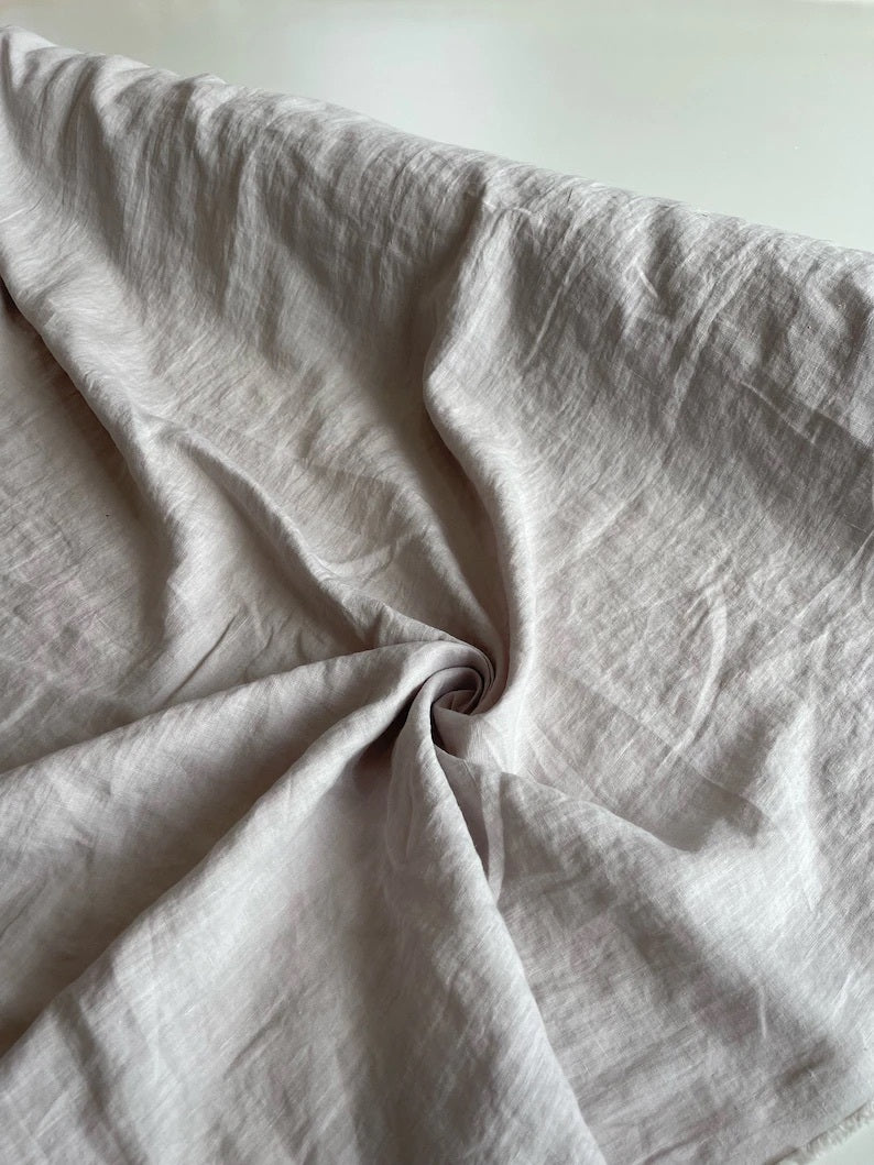 Close Up Of Cream Linen Fabric By AmourlInen