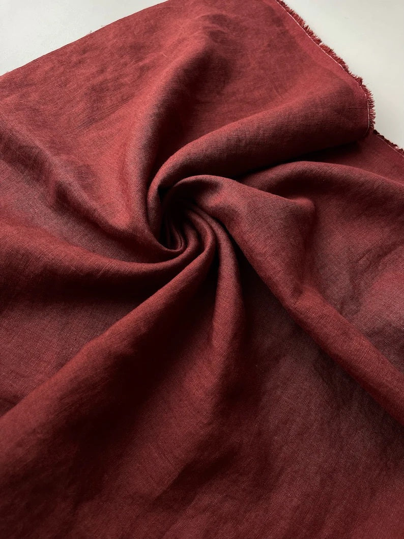Terracotta 95" / 240 cm linen fabric